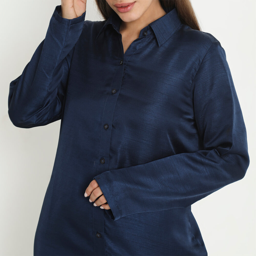 Royal Blue shirt with embroidery