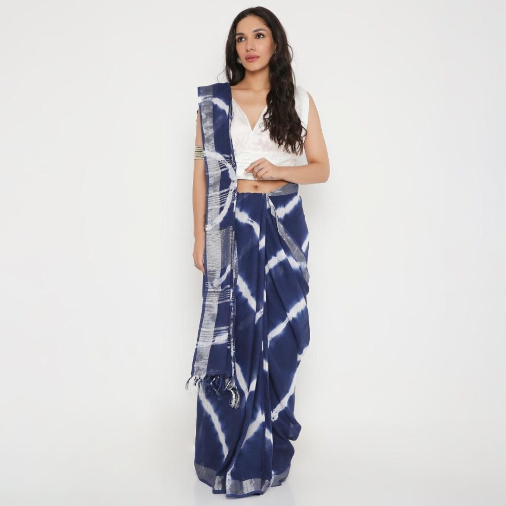 Blue Stripe Saree